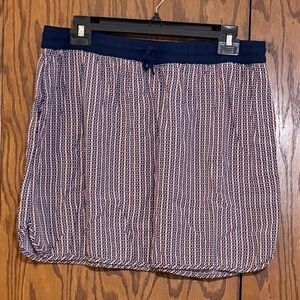 Gap Navy & Red Geometric Skirt Elastic Waist Size L